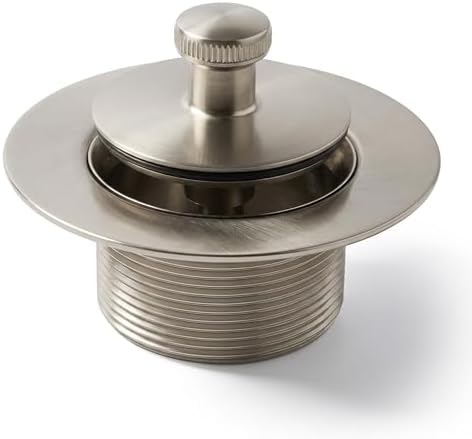 SUPPLYGIANT 1-3/8 in. Lift & Turn Bathtub Drain Stopper Assembly, Brushed Nickel by SupplyGiant