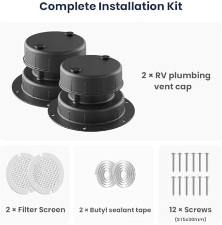 Safoner Aluminum RV Roof Vent Cover- Roof Plumbing Replacement Cap Kit - Image 6