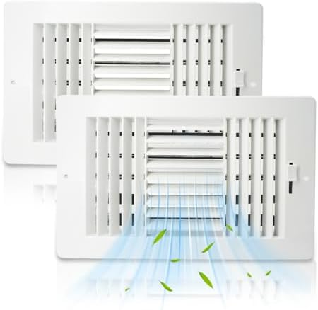 2 Pack 10x8 Inch FanGoFast Ceiling Register Wall Vent 3-Way Plastic Sidewall by FanGoFast