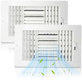 2 Pack 10x8 Inch FanGoFast Ceiling Register Wall Vent 3-Way Plastic Sidewall by FanGoFast