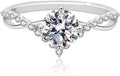 S925 Womens Silver Ring with D-color VVS1 Clarity Diamond | Unique and Elegant Style for Romantic Proposals | Diamond Engagement Ring for Her