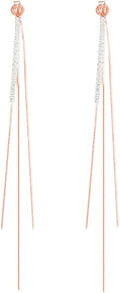 SLUYNZ 925 Sterling Silver CZ Dangle Earrings Chain for Women Teens Long Dangle Earrings Tassel with Snake Chain Backs