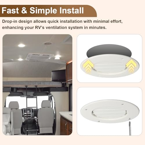 Ketofa 6.5 Inch RV Ceiling Vent Cover, 4-5/8 Inch Duct, 2 Pack - Image 6