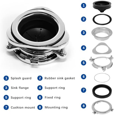 Garbage Disposal Flange, 3 Bolt Mount Stainless Steel Kitchen Sink Flange Kit - Image 6