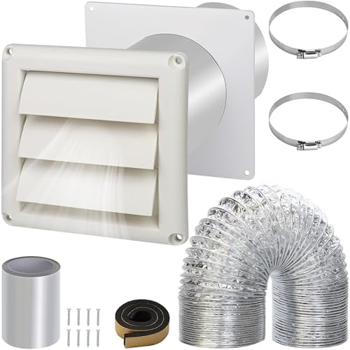 Dryer Vent Kit with Hose, Duct Connector, Dryer Vent Cover Outside Connector by TOPGOTmakelifeeasier