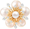 Flower Brooch Pin - Rhinestone Flower Pin 18k Gold Plated - Thanksgiving Day, Birthday, Wedding Gifts for Mom, Wife