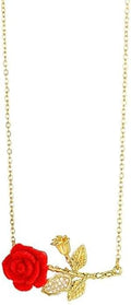 ONLYJUMP Rose Alloy Necklace for Women Heart Pendant Copper Zircon Light Luxury Fashion Jewelry Dainty Romantic Statement Necklace for Daily Wear Ideal Valentine's Day Anniversary Birthday Gift