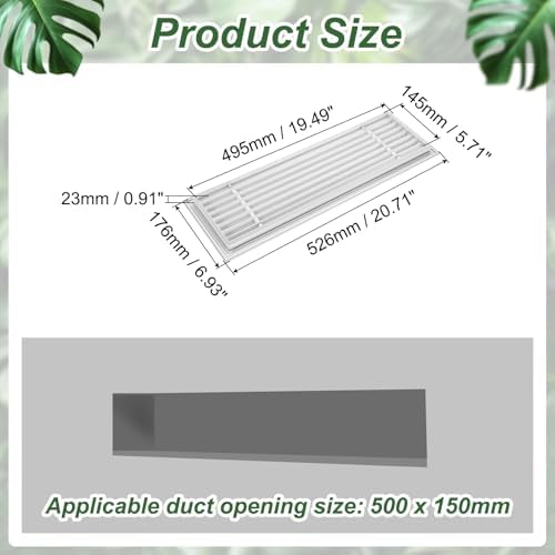 PATIKIL 20x6 Inch Linear Bar Air Vent Grille, Sidewall HVAC Air Supply and - Image 2