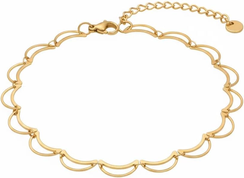 Anklets for Women Dainty CZ Ankle Bracelet 18K Gold Plated Waterproof Boho Dot Star Moon Daisy Ocean Beaded Anklet Trendy Foot Jewelry
