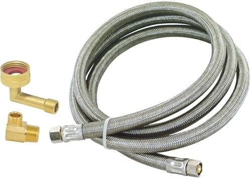 Eastman 10 Ft. Dishwasher Installation Kit, Braided Stainless Steel Supply Line by Eastman