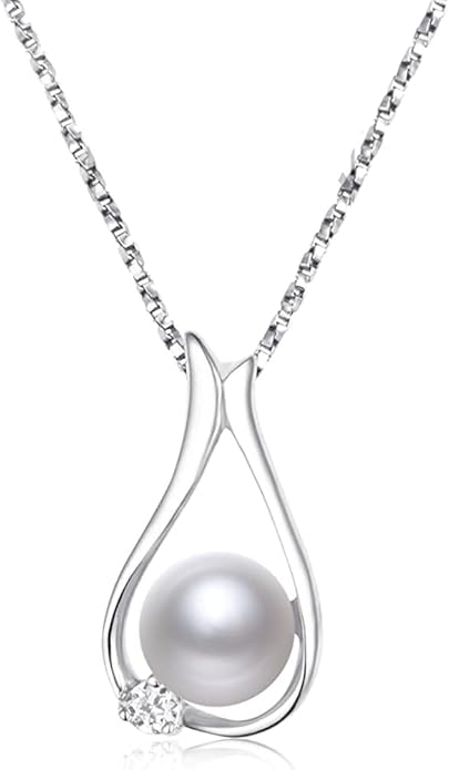 Pearl Necklaces - Gifts for Women: Pearls Pendant Necklace for Mom, Wife, Girlfriend - Fine Jewelry for Christmas, Anniversary, Valentine's Day, Mother's Day