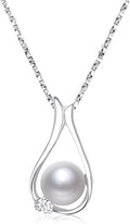 Pearl Necklaces - Gifts for Women: Pearls Pendant Necklace for Mom, Wife, Girlfriend - Fine Jewelry for Christmas, Anniversary, Valentine's Day, Mother's Day