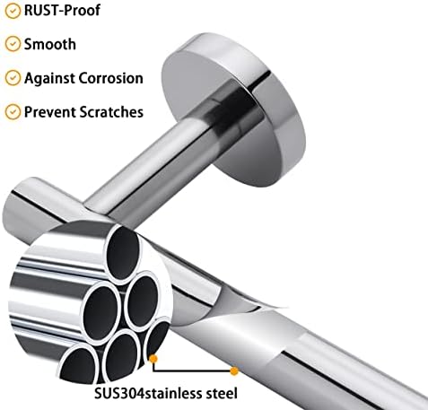 Nolimas Polished Chrome Bath Hand Towel Bar Single Bars Towel Rack Rod Classic - Image 6
