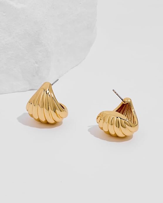 Shell Earrings for Women in Chunky Hoop & Teardrop Styles Boho Beach Statement Jewelry Available in Gold Silver & Rose Gold