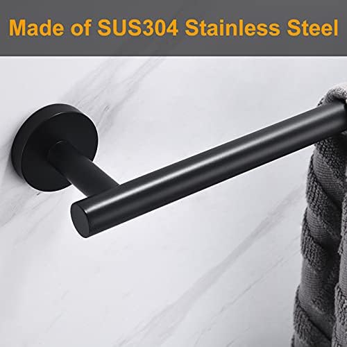Nolimas Matte Black Bath Hand Towel Bar Single Bars Towel Rack Rod Classic Wall - Image 4