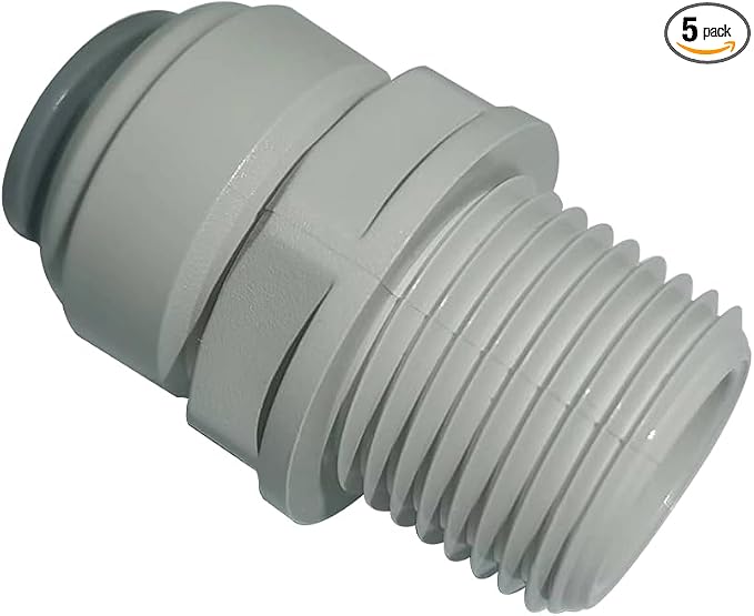 Acetal Copolymer 1/2" Tube OD Tube Fittings, 1/2" Male Adapter, Push to connect by YZMSZ