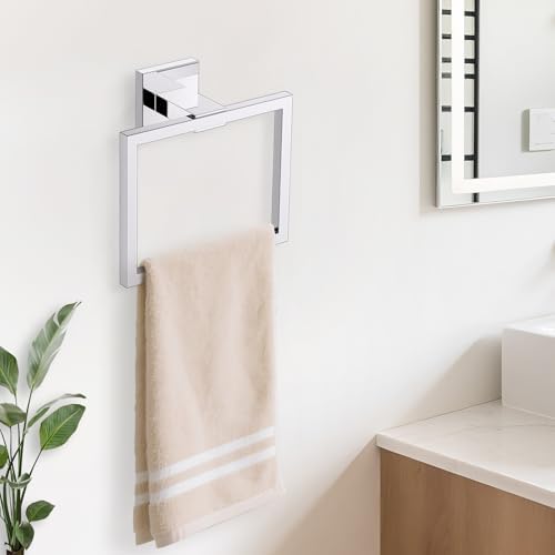 TURS Bathroom Hardware Set Chrome 4-Piece Towel Bar Set Include 24 Inch Towel - Image 4