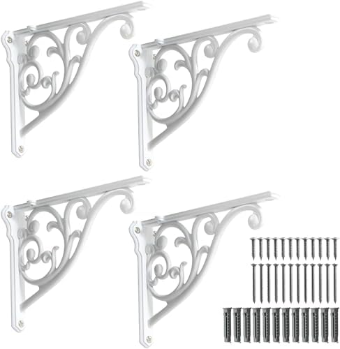 Khtumeware Ornate Decorative Shelf Brackets, 12 inch Big wall Mounted Shelving by khtumeware