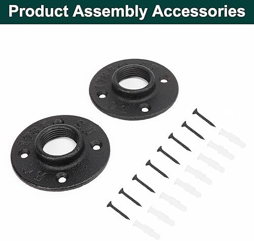 Industrial Pipe Floor Flange, Heavy Duty Malleable Iron Pipe Fittings, Wall - Image 6
