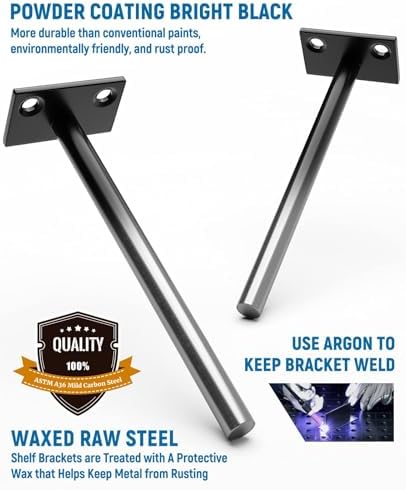 LEOPO 16-Pack 6 inch Floating Shelf Brackets, Hidden Shelf Bracket - Image 4