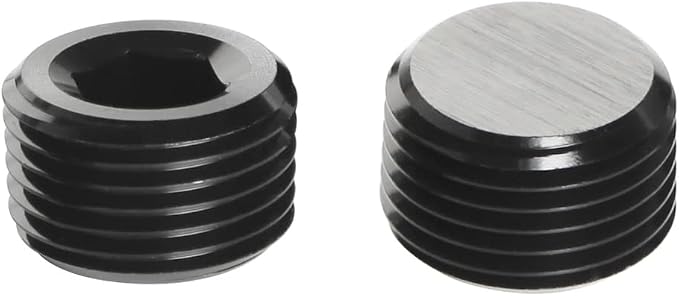 1/2 NPT Male Thread Allen Head Socket Pipe Plug Fitting Aluminum Black - Image 3