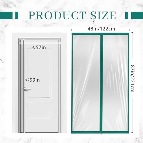 Amylove Zipper 48 x 87 Inch Dust Barrier Door Kit, 4 x 7.25 ft - Image 2