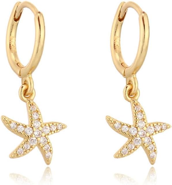 Starfish Earrings for Women Gold Sea Shell Earrings Summer Beach Vacation Outfits for Women