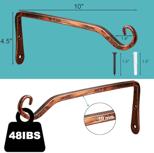 LOOGI Hanging Plant Bracket, Wall Hook Plant Hanger 6 Inch Decorative Hooks - Image 2