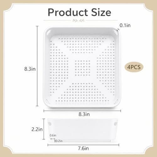 4 Pcs 8.3 Inch Floor Sink Drain Cover, Square Drain Basket Alternative - Image 2