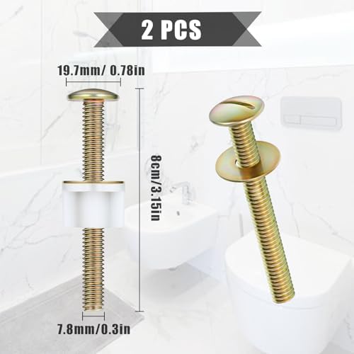 2pcs Toilet Seat Bolts, Steel Toilet Seat Screw Replacement Kit - Image 2