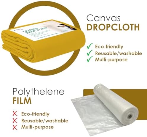 Canvas Drop Cloth for Painting 9x12 feet Pack of 2-8oz Painters Drop Cloths for - Image 5