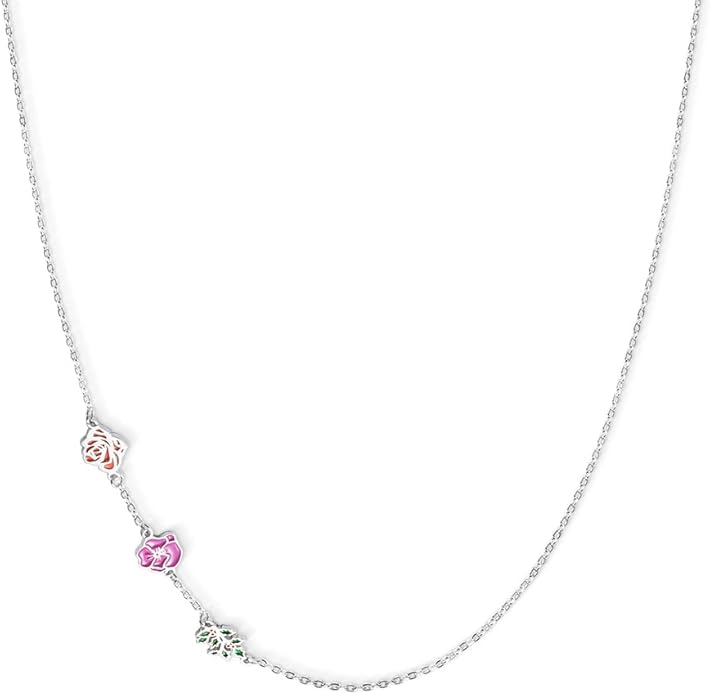 AILIN Personalized 1-8 Birth Flowers Necklaces For Women 925 Sterling Silver/Stainless Steel Dainty Custom Sideway Necklace For Mom Family Birthday Gifts For Mother Grandma
