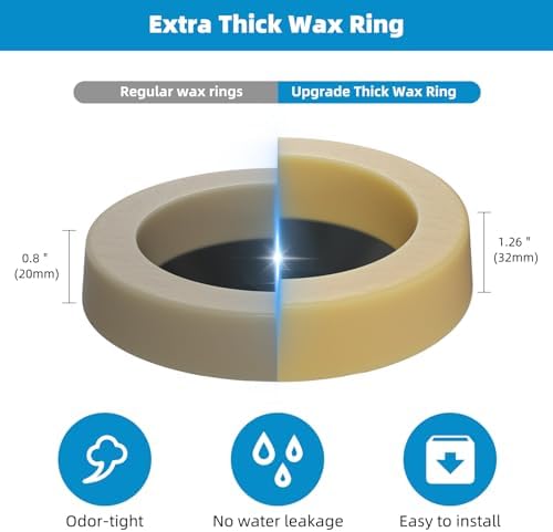 Hibbent Extra Thick Toilet Wax Ring, Toilet Bowl Wax Seal - Image 2