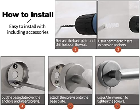 5pcs Bathroom Hardware Set, Brushed Nickel Bathroom Hardware Set, Including 16" - Image 7