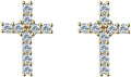 S925 Silver Diamond Cross Stud Earrings for Him, Hip-Hop Unisex Style, Fashion Forward Accessory, Stud Diamond Earrings for Women