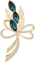 Bow Knot Pin Rhinestone Crystal Pearl Brooch 18k Gold Plated Lapel Pin Birthday Jewelry Gift for Women Men