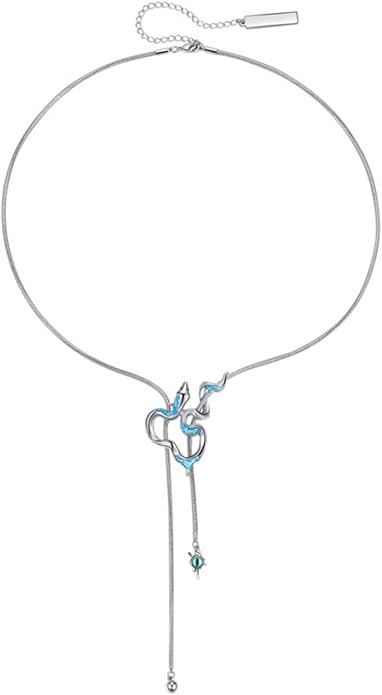Snake Butterfly Necklace for Women Y2k Irregular Round Bead Pendant Women's Jewelry