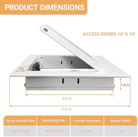Access Panel for Drywall, 10 x 10 inch Wall Hole Cover Aluminum Alloy White - Image 2