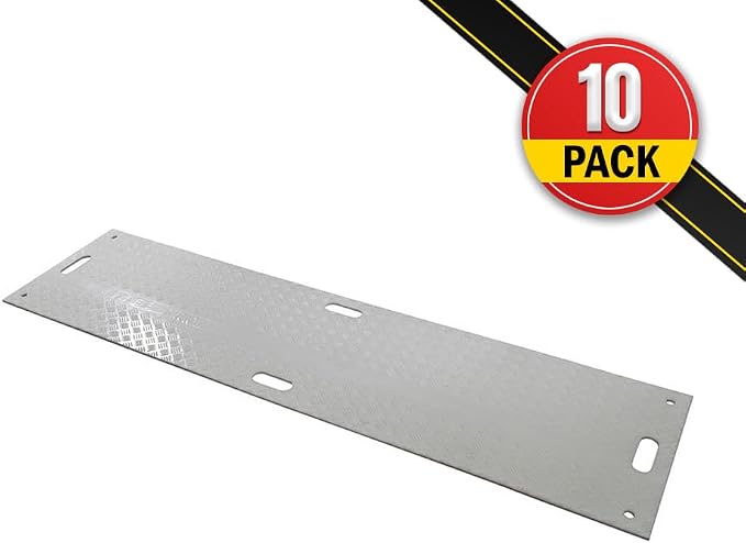 10 Pk 2' x 8' - 1/2" Thick Heavy Duty White Ground Protection Mats - Easily - Image 2