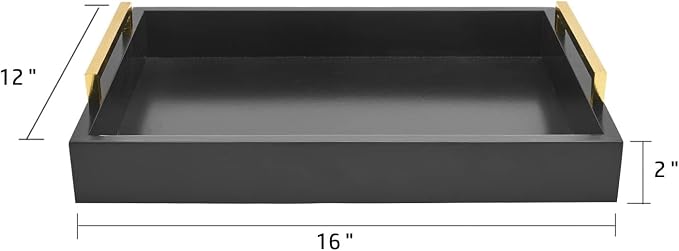 16"x12" Serving Trays with Handles, Ottoman Trays for, Living Room, and - Image 3