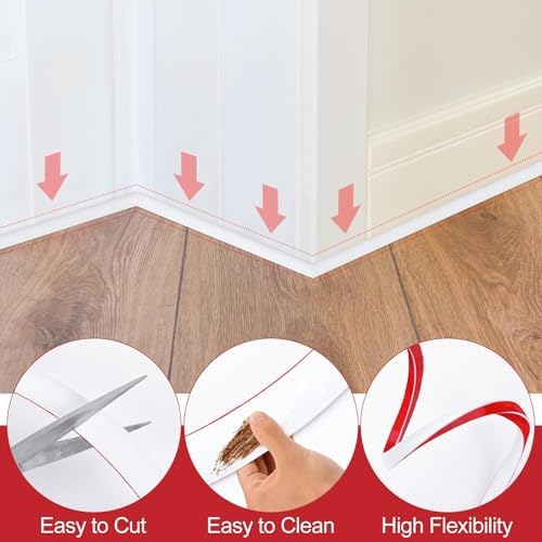 ToLanbbt Flexible Quarter Round Molding, 650 Inch Peel and Stick Rubber Trim - Image 4