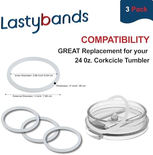 Lid Seals replacement for Corkcicle 24 Ounce Tumbler Lid, 3 Pack - Image 4