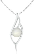 Angara Natural Moonstone Pendant for Women | Moonstone Angel Wing Bypass Pendant in 14K Solid Gold/Platinum With 18" Chain | Birthday, Anniversary, Gemstone Jewelry Gift