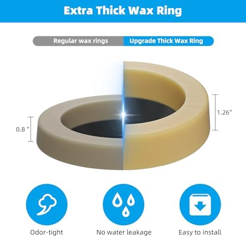Hibbent 1 Pack Wax Ring for Toilet, Fits 3-inch and 4-inch Waste Line - Image 3
