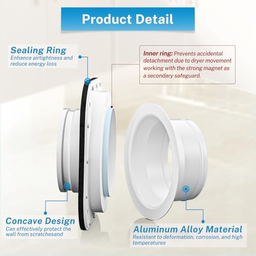 Hon&Guan Magnetic Dryer Vent Coupling Connector Kit DV180 – Raised Inner Ring - Image 3