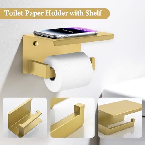 TURS Bathroom Hardware Set Brushed Gold 4-Piece Towel Bar Set Include 24 Inch - Image 3