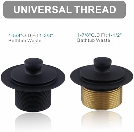 WELSAN Matte Black Tub Drain and Overflow Kit, Bathtub Drain Kit Universal - Image 4