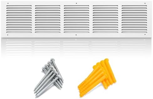 30"W x 6"H Steel Return Air Grille | HVAC White Rust-Resistant Vent Cover by Unknown