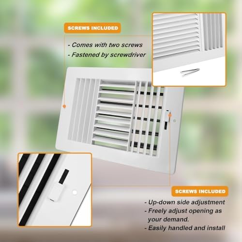 8x4 Inch FanGoFast Ceiling Register 3-Way Plastic Sidewall Ceiling Air Vent - Image 4