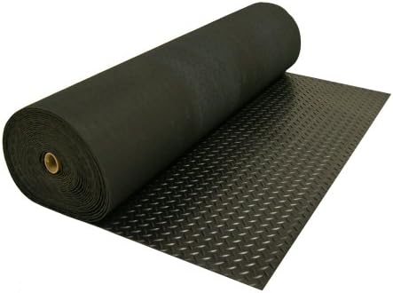 Rubber-Cal Diamond-Plate Rubber Flooring Roll - 3 mm x 4 ft x 2 ft Roll - Black - Image 4